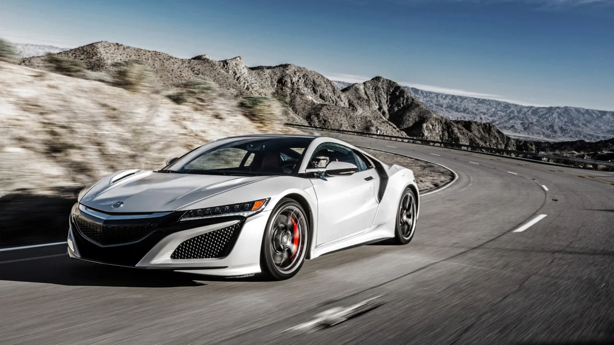 An Acura NSX on a mountain road