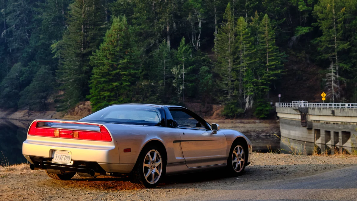 An Acura NSX by the dam