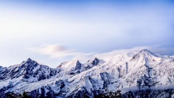the snow-capped peaks of mont blanc bathed in the morning sun, mont blanc, france, alps, cliffs, clouds, landscapes, mountains, peaks, hills, sky, snow, winter, winters, nature, world