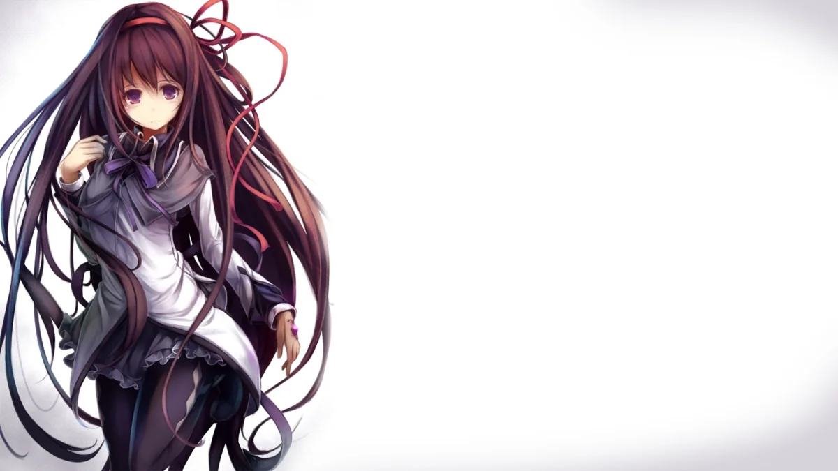 Akemi Homura with long dark hair in Japanese animation