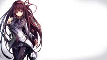 Akemi Homura with long dark hair in Japanese animation