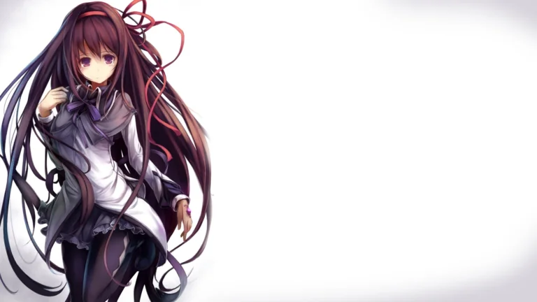 Akemi Homura with long dark hair in Japanese animation