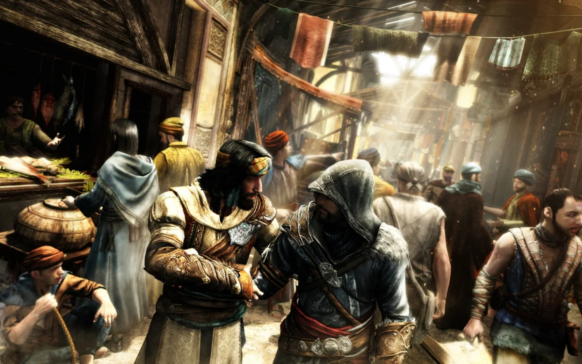 Assassins in the bustling eastern market in Damascus