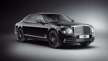 A black Bentley Mulsanne under studio lighting
