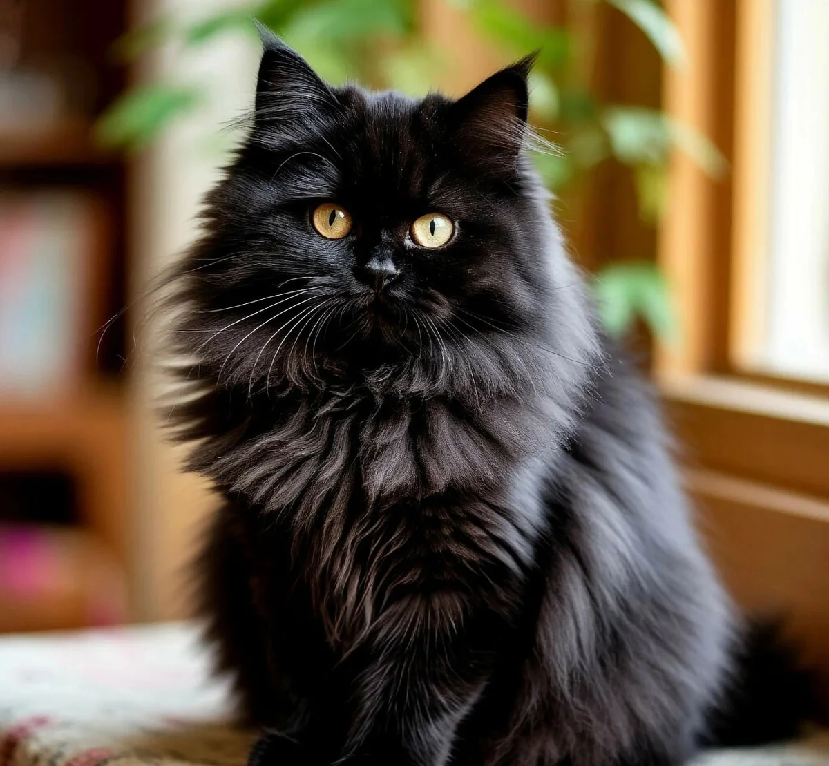black persian cat, cats, look, views, glance, animals, fauna