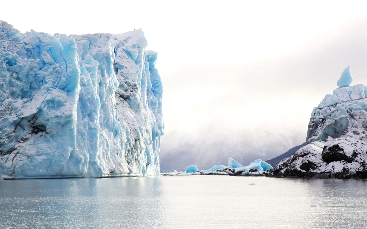 Blue Glaciers in the Waters of Patagonia