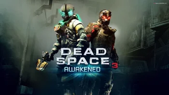 Isaac Clarke and John Carver in the misty light of "Dead Space 3"