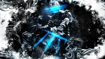 isaac clarke in the glow of a plasma cutter, characters, actors, cosmonauts, spacesuits, astronauts, dead space, fantasy, helmets, isaac clark, weapon, games