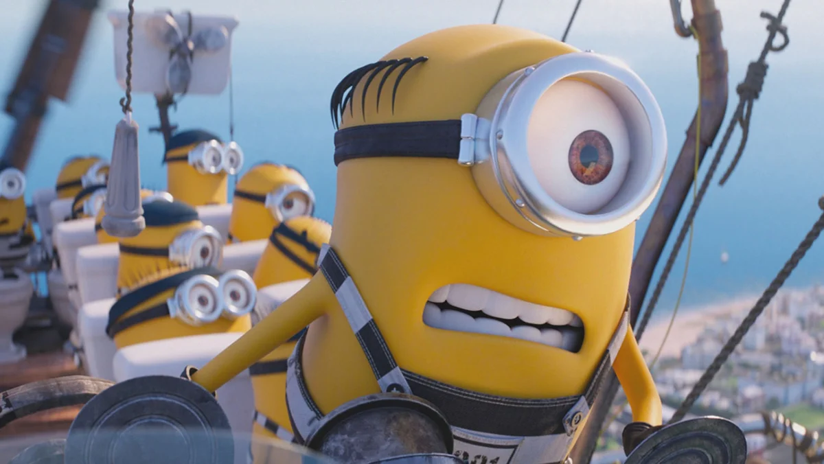 Minions flying over the coast