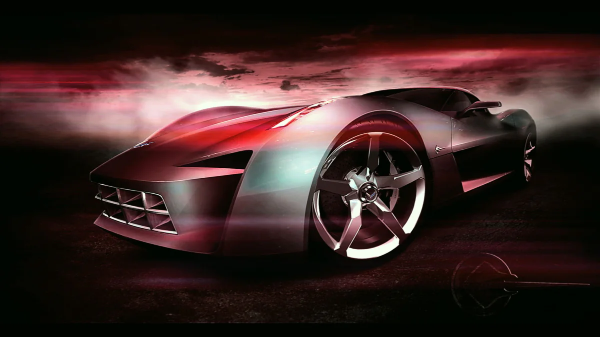 Концепт-кар Ferrari у променях багряного світла