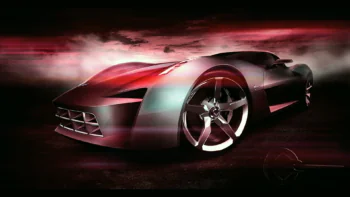 Концепт-кар Ferrari в лучах багрового света