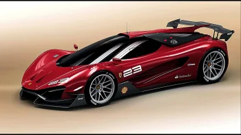 a ferrari concept sports car against a light background, ferrari 23, cars, automobiles, discs, wheels, ferrari, sports cars, supercars, hypercars, auto, vehicles