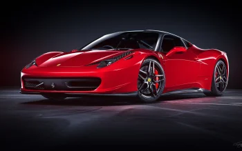 Червоний Ferrari 458 Italia у студійному світлі
