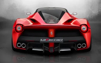 вид сзади на ярко-красный laferrari в студийном освещении, laferrari, ferrari, машины, автомобили, спорткары, суперкары, гиперкары, феррари, авто