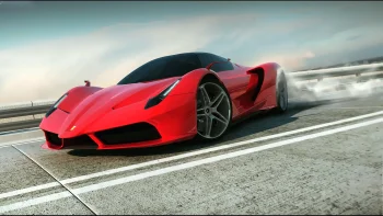 червоний ferrari fxx k на швидкісній трасі, ferrari fxx k, ferrari, диски, колеса, дороги, шляхи, траси, шосе, магістралі, автостради, проспекти, проїзди, італія, машини, автомобілі, рух, спорткари, фари, феррарі, швидкість, авто