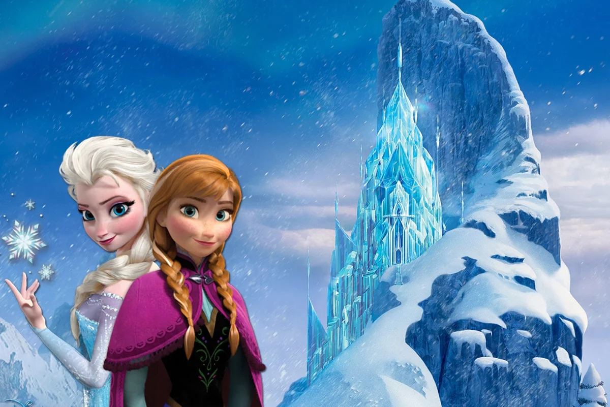 Elsa, Anna, and the Ice Castle