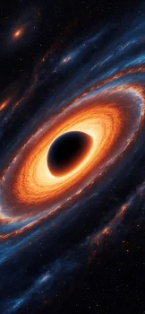 a black hole at the center of a fiery galaxy, black holes, galaxies, nebulae, space, stars, the universe, astronomy, planets, earth, the sun