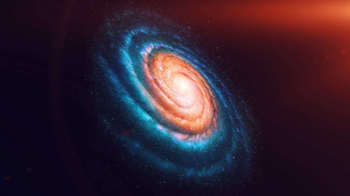 A spiral galaxy in the depths of the dark sky