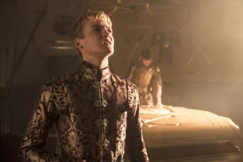joffrey baratheon in the golden light of the castle, jack gleeson, castles, characters, actors, game of thrones, interiors, men, swords, tv shows, weapon, movies, cinema