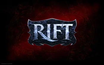Логотип Rift на фоне темного мистического тумана