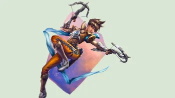Tracer as a crossbow-wielding huntress