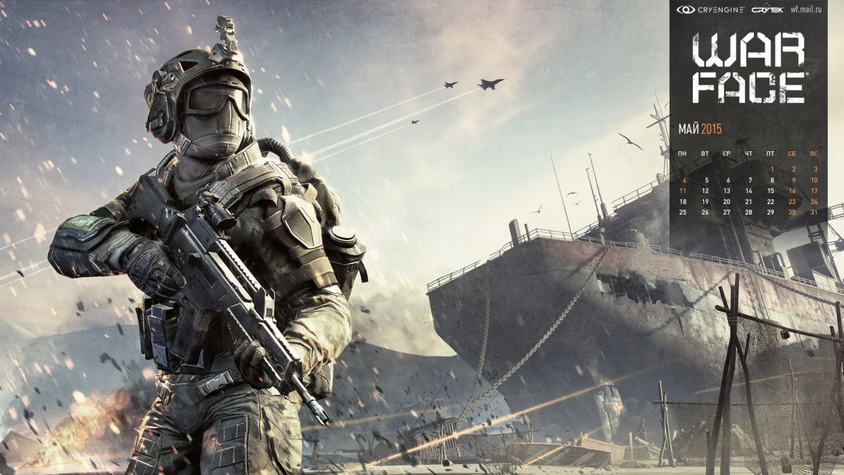 A special forces soldier against the backdrop of a rusty ship in Warface
