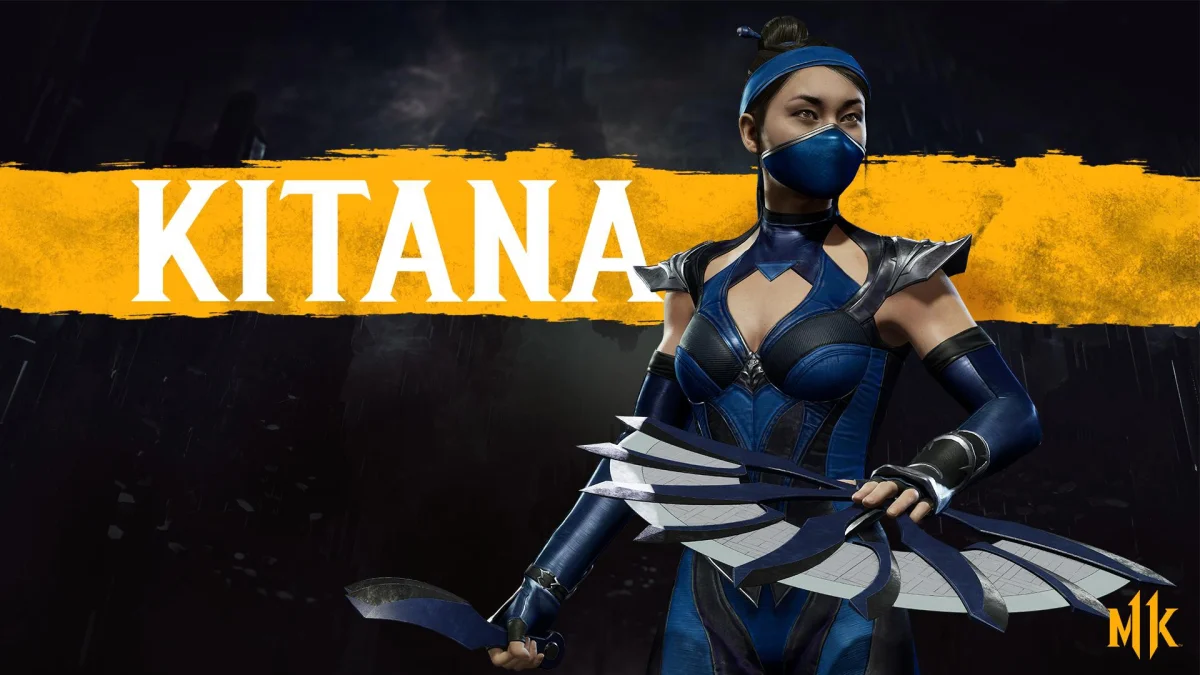 Princess Kitana in a blue outfit