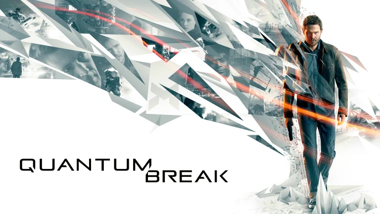 Jack Joyce surrounded by shards of time in "Quantum Break"