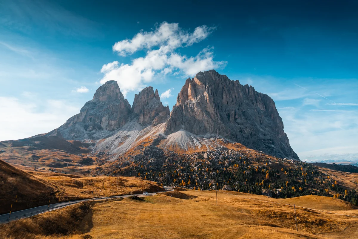 The Sassolungo Mountain Range in the Italian Dolomites