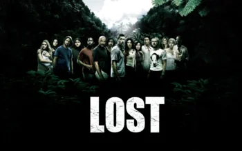 The characters from the TV series "Lost" against the backdrop of a tropical jungle