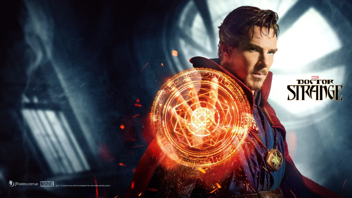 Benedict Cumberbatch as Doctor Strange with a magical artifact