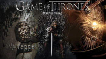 Eddard Stark on the Iron Throne in promotional materials for the TV series "Game of Thrones"