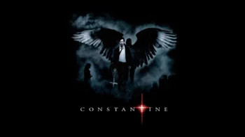 John Constantine with angel wings in the gloomy light