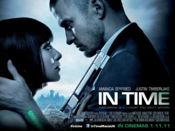 Justin Timberlake and Amanda Seyfried on the poster for the movie "Time"