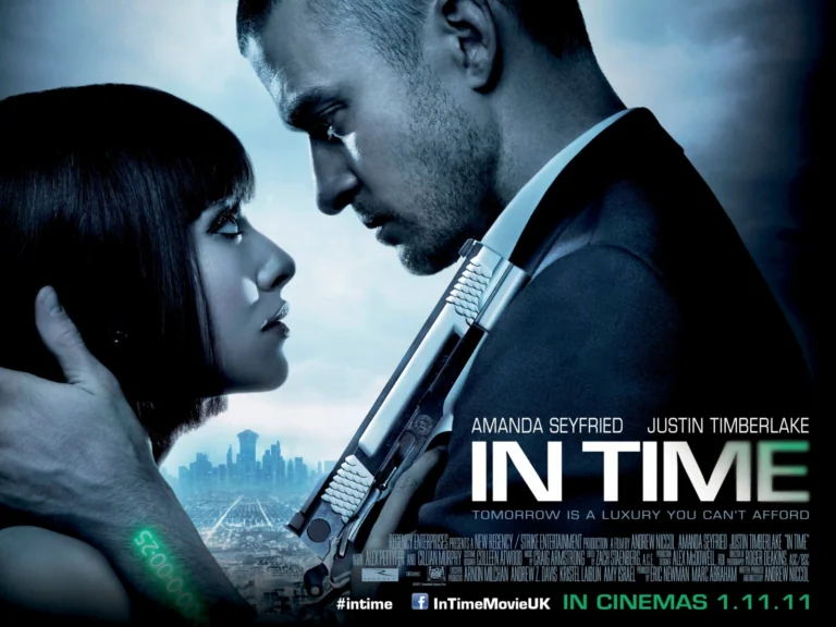 Justin Timberlake and Amanda Seyfried on the poster for the movie "Time"