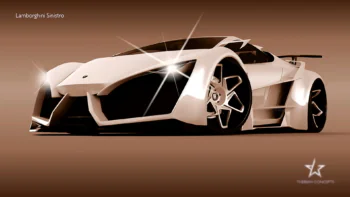 The Lamborghini Sinistro concept car under studio lighting