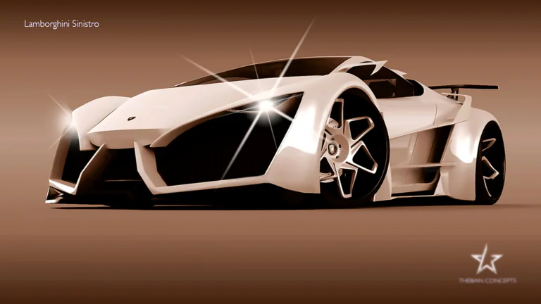 Концепт-кар Lamborghini Sinistro в студийном освещении