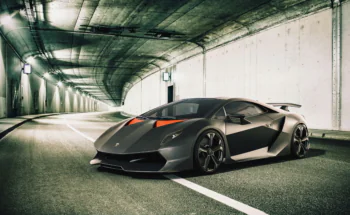 A Matte-Finish Lamborghini Sesto Elemento in a Concrete Tunnel