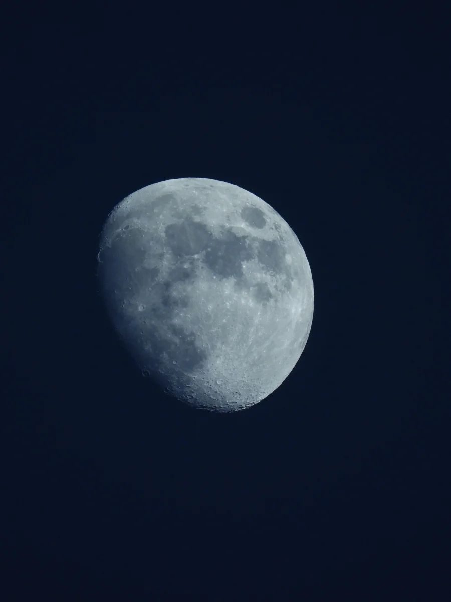 The Moon's disk against the dark sky