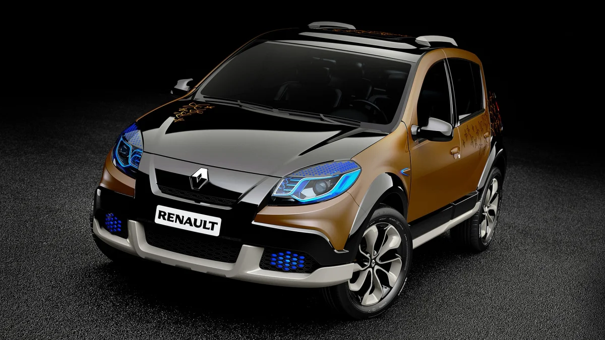 Концептуальный кроссовер Renault Sand'Up на темном фоне