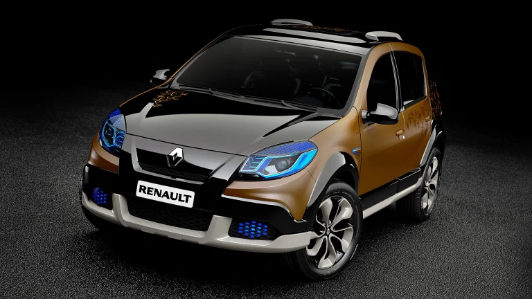 The Renault Sand'Up concept crossover against a dark background
