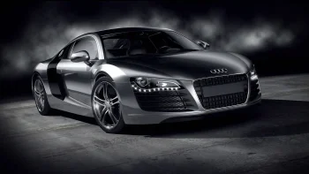 a silver audi r8 bathed in studio lighting, audi r8, audi, cars, automobiles, discs, wheels, headlights, sports cars, ауди, auto, vehicles