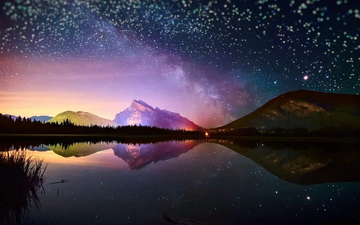 The Milky Way over Mount Randle in Canada