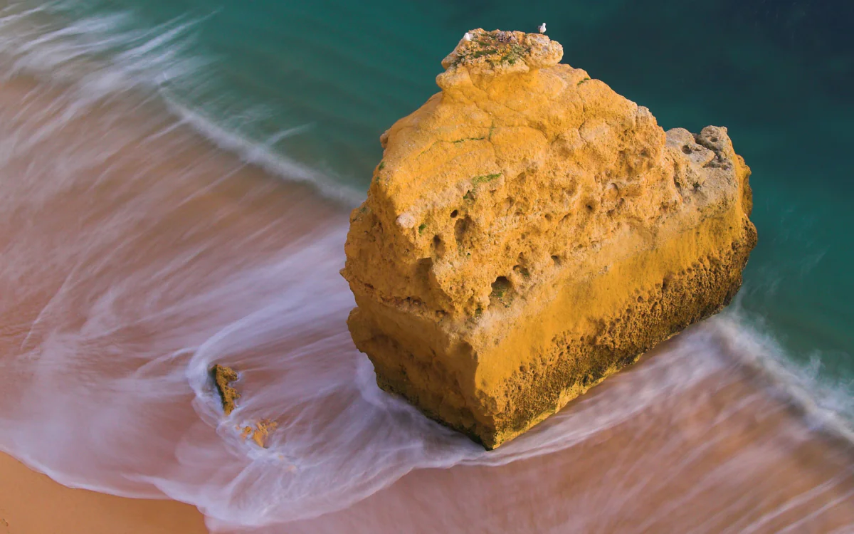 A solitary rock on the Algarve coast