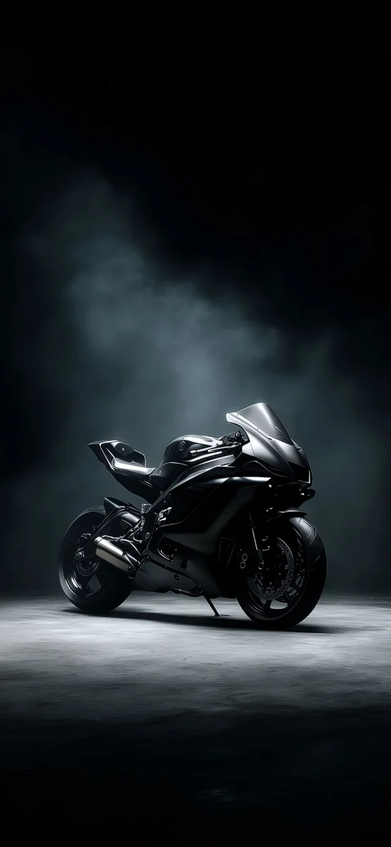 Чорний Yamaha YZF-R1 у хмарах диму