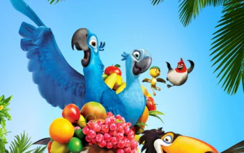 Colorful macaws and their friends in the rainforest