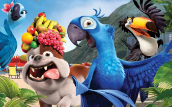 The fun-loving cast of the animated film "Rio"