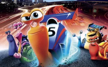 A team of racing snails on a high-speed track
