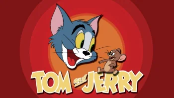 The famous Tom and Jerry against a colorful background