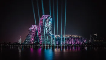 Light show at the pop music center in Kaohsiung, Taiwan